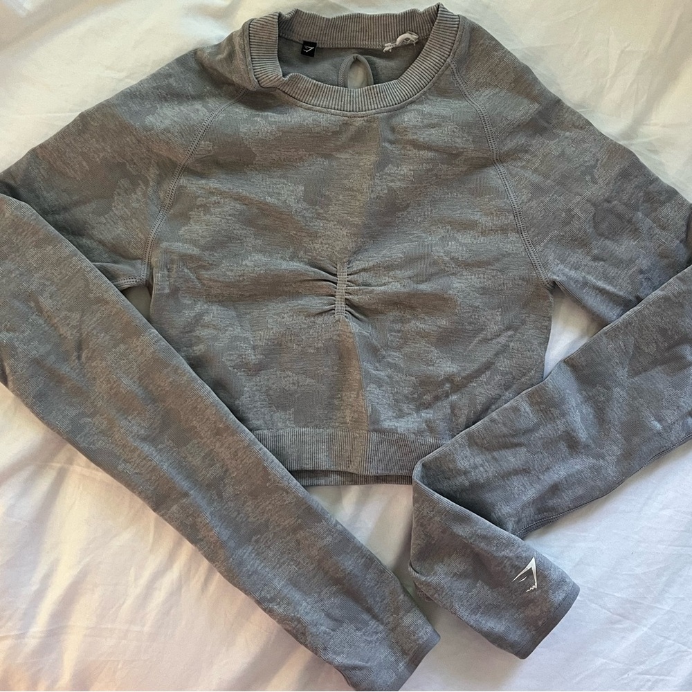Gymshark Seamless Gray Long Sleeve Top Size S